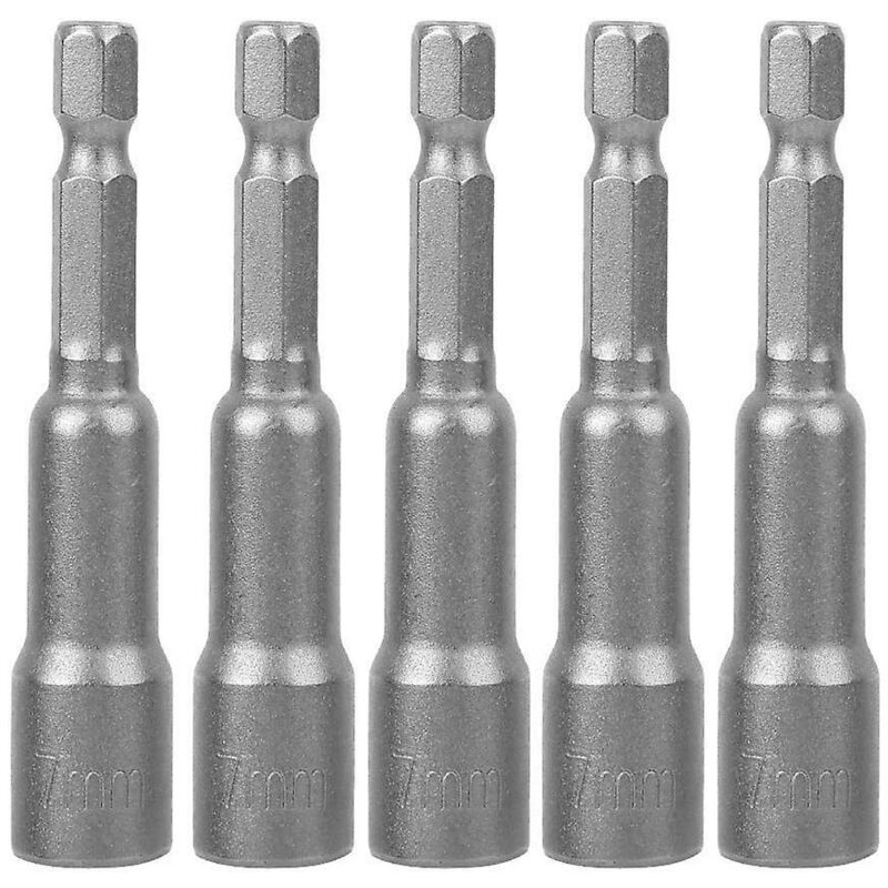 Set Mit 5 Magnetischen Sechskant-steckschlüsseln, Elektrischem Schraubendreher, Magnetischem Adapter Für 7-mm-bohrer