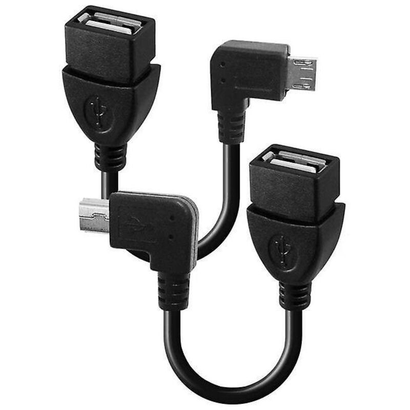 Adapterkabel-set Für Android-tablets: Rechtwinkliger Micro-usb-otg-adapter, Rechtwinkliger Mini-usb-otg-adapter, Adapter Für Mini-geräte Auf Standardanschlüsse.
