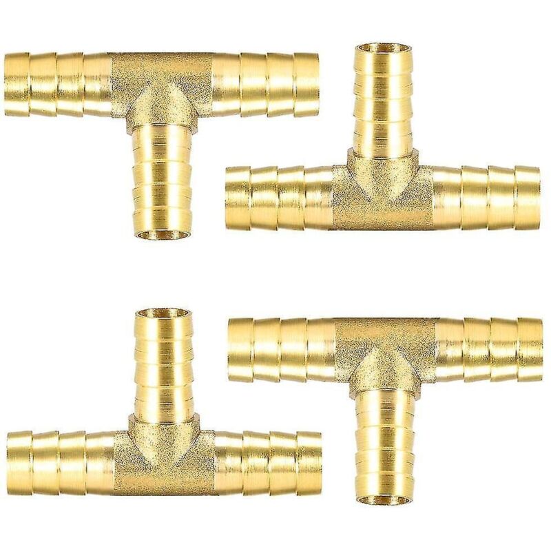 4-teiliges 3-wege-messing-anschlussset, 10 Mm, Schlauchverlängerung, Gartenschlauchanschluss, Druckluftschlauchanschluss, Kraftstoffschlauchanschluss, T-stück
