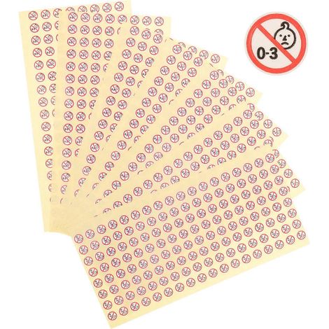 1000 Aufkleber „nicht Für Babys“ Für Spielzeug Und Lebensmittel (0–3 Jahre) – 21,5 X 11 Cm
