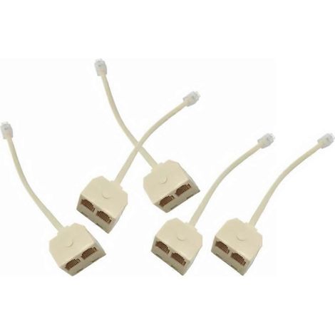 Rj11-stecker Auf Rj11-buchse-adapter Für Festnetztelefone – 22,50 X 2,70 X 2,50 Cm – Beige