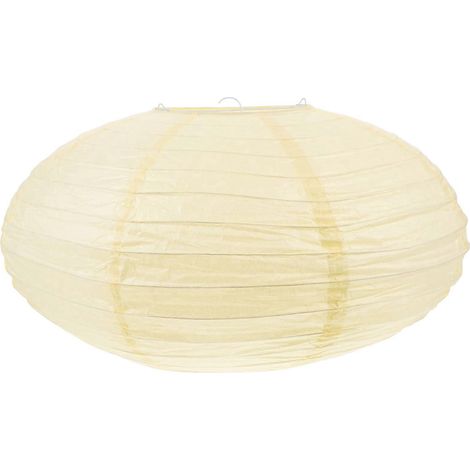 Ovaler Lampenschirm Aus Papier Für Eine Hängelaterne, Ideal Für Eine Party Zu Hause. – 40,00 X 40,00 X 22,00 Cm – Beige