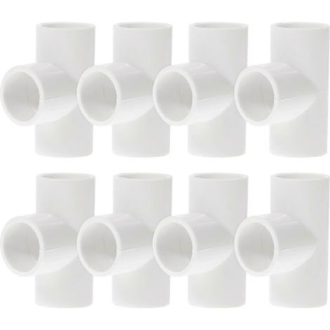 10 X 1/2-zoll-pvc-rohrverbinder, T-winkelstücke Für Zelte Und Gewächshäuser. – 5,2 X 3,8 Cm – Beige