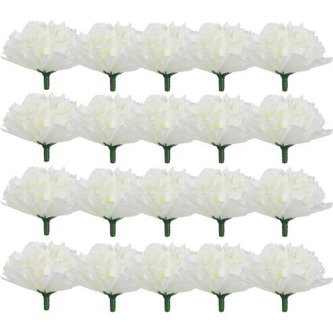 20 Künstliche Deko-nelken Für Romantische Hochzeitsszenen – 5,00 X 5,00 X 4,00 Cm – Beige