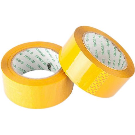 Transparente Klebebandrollen Für Verpackung Und Versand: Sorgt Für Einen Starken Und Sicheren Verschluss Ihrer Kartons (beige) – 2 Rollen – Gelb
