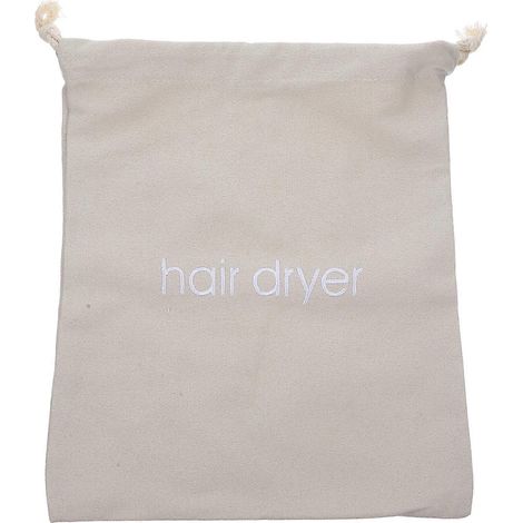 Aufbewahrungstasche Für Haartrockner (hotel/zuhause) Mit Kordelzug – 33 X 30 Cm – Hellgrau