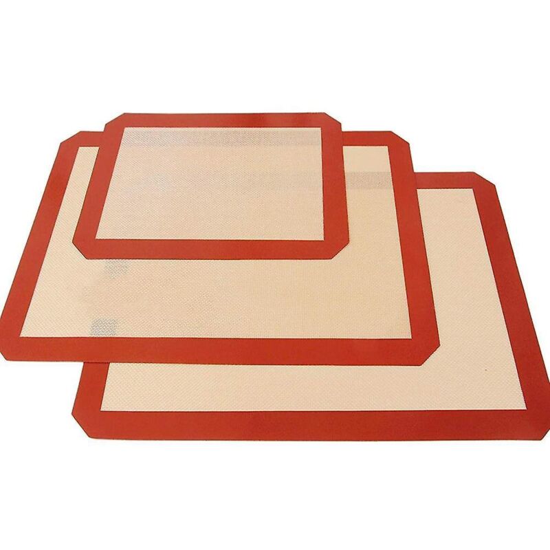 Set Mit 3 Antihaftbeschichteten Silikon-backmatten: 2 Große (42 X 29,5 Cm) Und 1 Kleine (30 X 20 Cm) – Hitzebeständig Und Perfekt Für Kekse