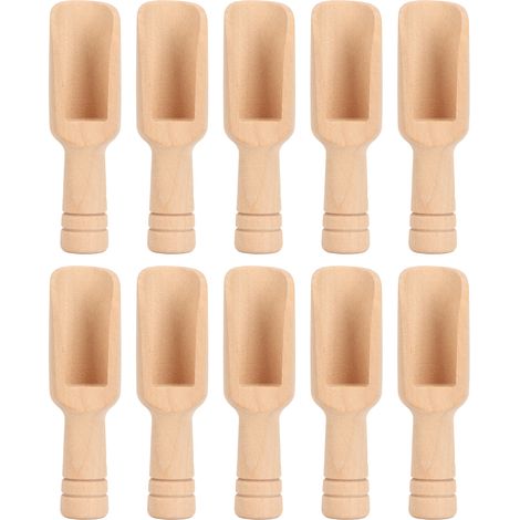 10 Stück Umweltfreundliche, Polierte Badesalzlöffel Aus Holz Für Bad Und Dusche, Modell 1 (2,4 X 7,6 Cm)