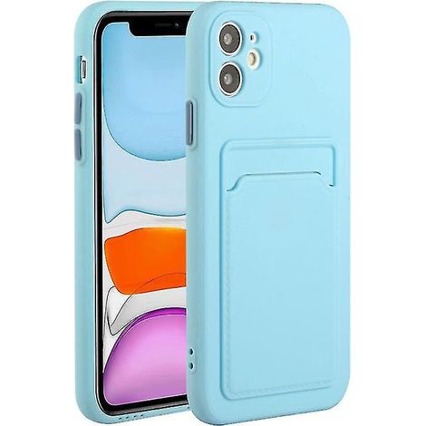 Himmelblaue, Stoßfeste Tpu-schutzhülle Mit Kartenfach Für Iphone 12