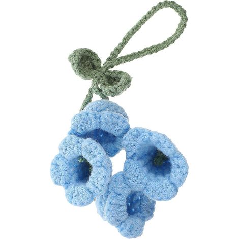 Set Mit Hängenden Autodekorationen, Gehäkelten Blumen Und Autoaccessoires – 23,00 X 4,50 X 3,00 Cm – Blau