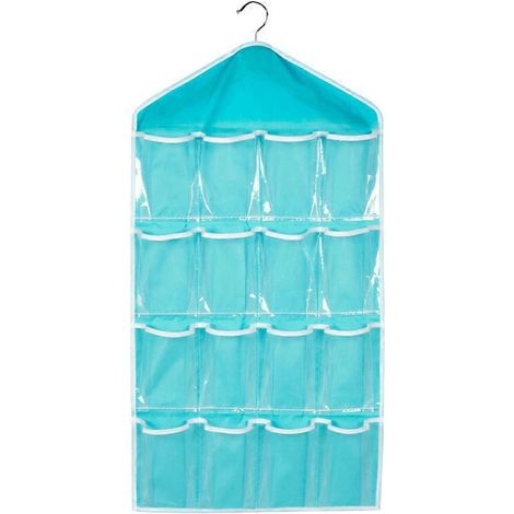 Türhänger Mit 16 Fächern Für Unterwäsche, Socken, Bhs Und Andere Kleinigkeiten (blau) – 76,00 X 42,00 X 0,01 Cm – Blau