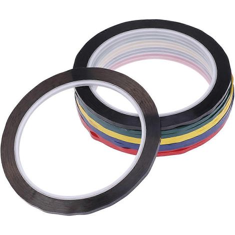 10 Stück 5s 3 Mm X 50 M Büropositionierungsband, Bürologo-band, Whiteboard-band, Nahtloses Markierungsband, Farbige Markierungslinie (schwarz/blau/grün/gelb)
