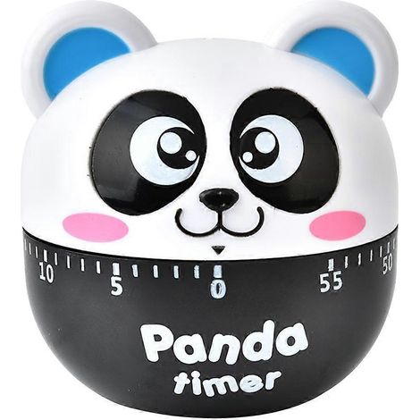Niedlicher Panda-timer, Kunststoffuhr Für Schüler, Küchentimer Für Zuhause Und Zum Backen (blau) – 6,5 X 6,5 X 7 Cm – Blau