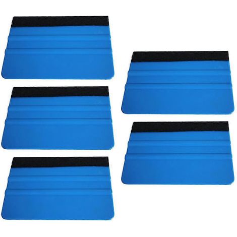 Set Mit 5 Kunststofffilzrakeln Für Autofenster, Werkzeug Zum Anbringen Von Klebefolie (blau) – 10,00 X 7,00 X 1,00 Cm – Blau