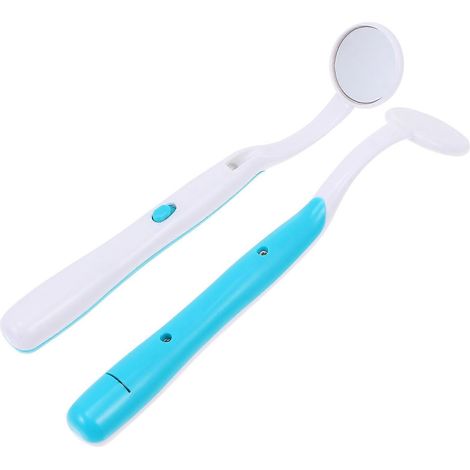 Set Mit 2 Zahnspiegeln Mit Licht Und Antibeschlagbeschichtung Zur Zahninspektion – 15,5 X 3 X 1,5 Cm – Blau
