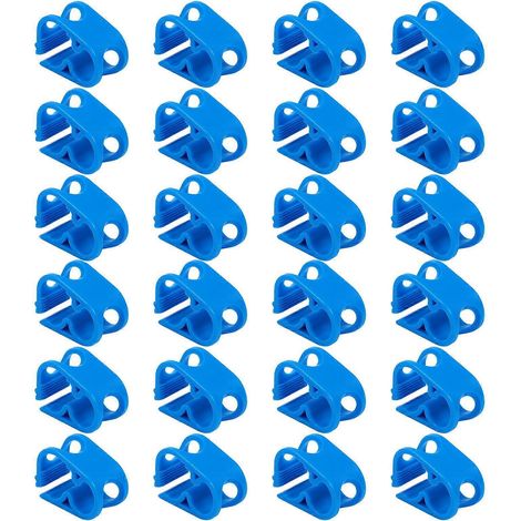 Set Mit 24 Verstellbaren Schlauchschellen Für Aquarienschläuche Und Brauflaschen – 3,5 X 2,5 Cm – Blau