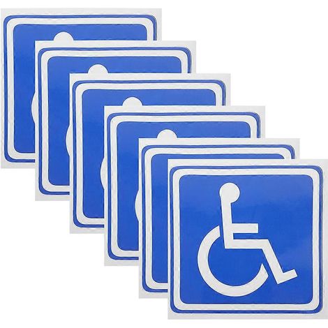 Aufkleberbögen Für Behindertenparkplätze Mit Rollstuhlsymbol. – 14,00 X 13,00 X 0,10 Cm – Blau