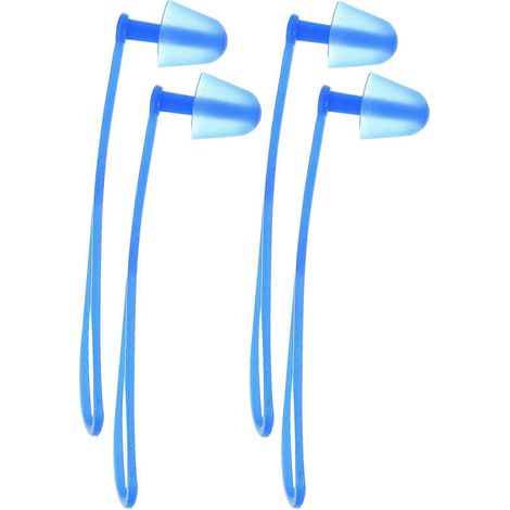 Ergonomische, Wasserdichte Silikon-schwimmohrstöpsel Mit Tragekordel Für Erwachsene Und Kinder (blau) – M
