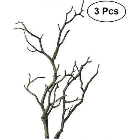 Set Mit 3 Künstlichen, Getrockneten Kunststoffzweigen In Form Von Hirschgeweihen, Die Echten Pflanzen Täuschend Ähnlich Sehen, Zur Dekoration (blau). – 35 X 15 X 1 Cm – Blau