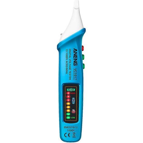 Robuster, Berührungsloser Spannungsprüfer, Tragbarer Spannungsprüferstift Mit Integrierter Taschenlampe – 17,28 X 3,8 Cm – Blau