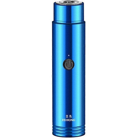 Mini-akku-elektrorasierer Für Herren, Haarentfernungsgerät – 10,6 X 2,6 Cm – Blau