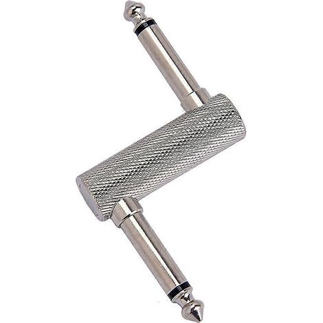 Z-förmiger Effektpedalanschluss Für E-gitarre Und E-bass, 6,35 Mm (1/4") Auf 6,35 Mm (1/4") Klinkenbuchse, Pedalboard-adapter. – Silber