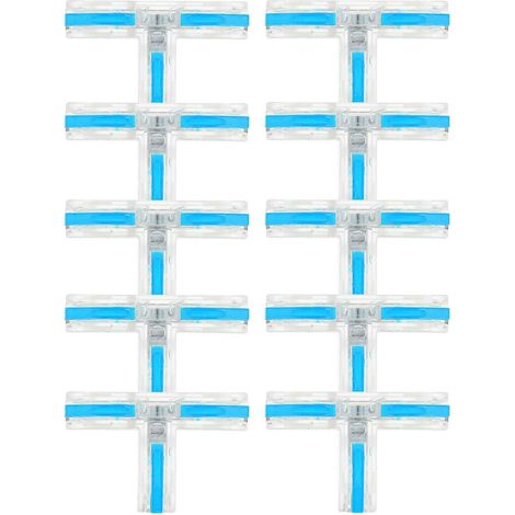 10 T-förmige Schnellverbinder Für Kabel, Kupferanschlüsse – 4 X 2,6 Cm – Blau