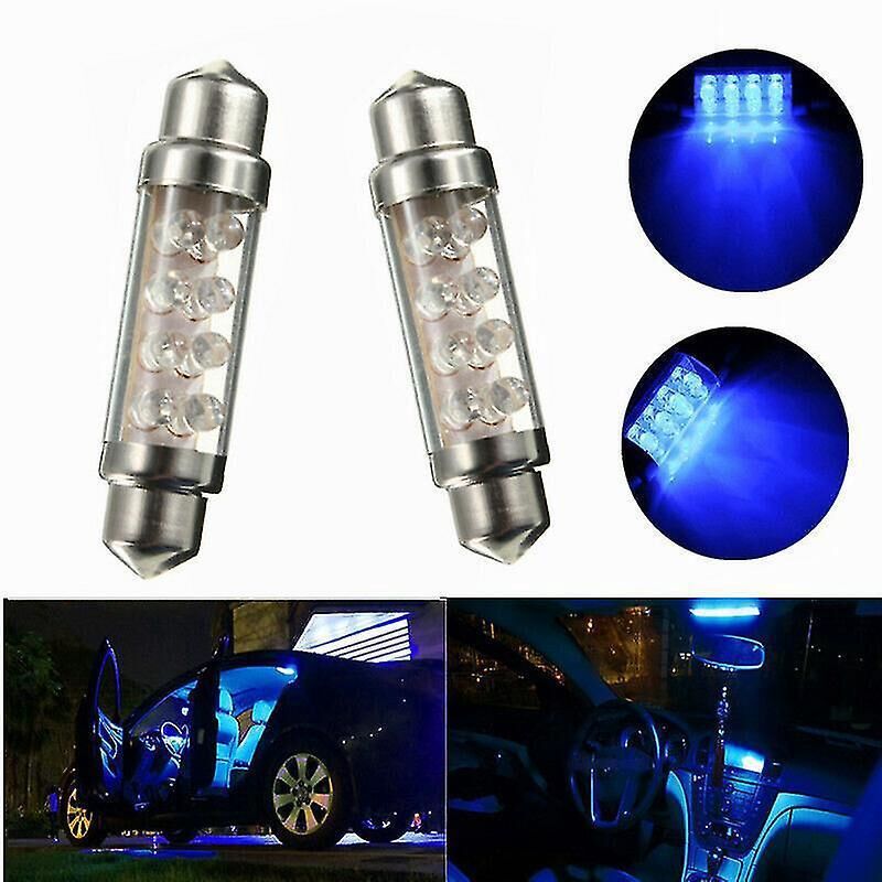 42-mm-led-lampe Für Den Fahrzeuginnenraum, 8 Blaue Leds, Soffittenform, 12 V Gleichstrom