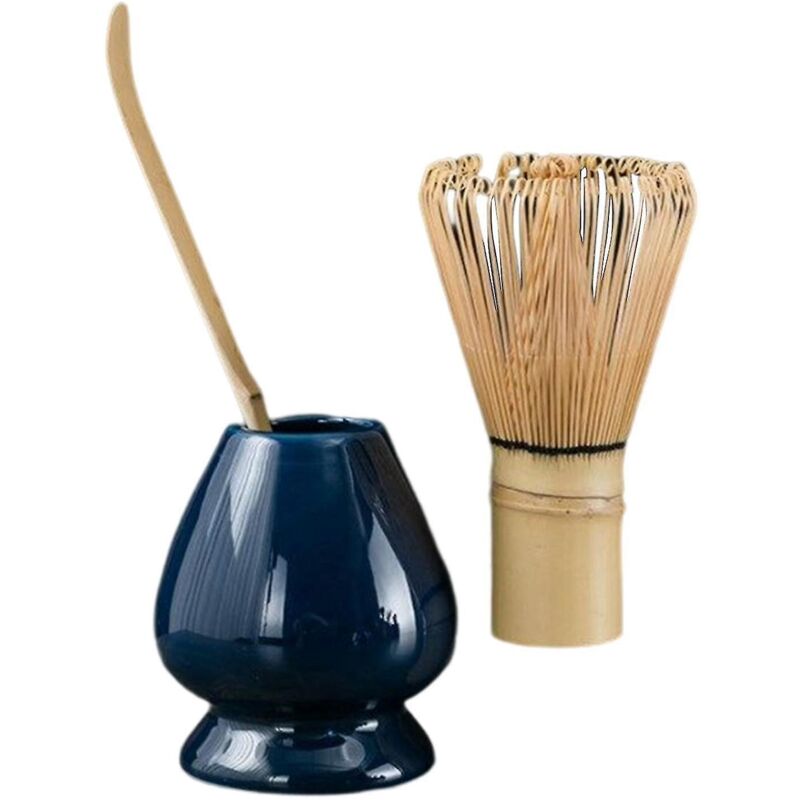 Matcha-geschenkset Aus Keramik, Matcha-besenhalter, Matcha-zeremonie-set, Bambooblue