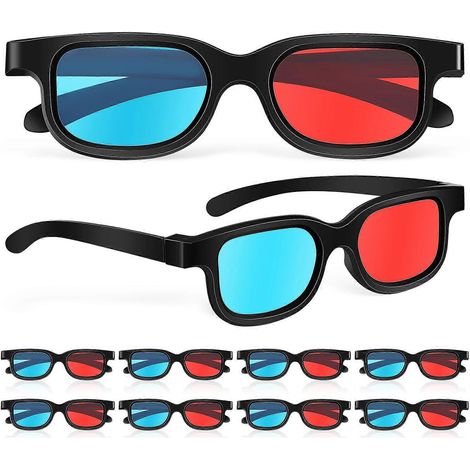 Packung Mit 10 3d-brillen Mit Rot-blau-gläsern, Kompatibel Mit Herkömmlichen Computermonitoren, Fernsehern Und Kinoleinwänden. – 43,20 X 15,30 X 15,00 Cm