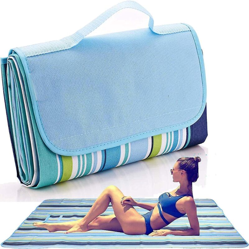 Stranddecke, Picknickdecke, Extra Große Outdoor-matte, Wasserdicht Und Sandabweisend, Leichte Campingdecke, Faltbar Und Tragbar, Kompatibel Mit Blue Line