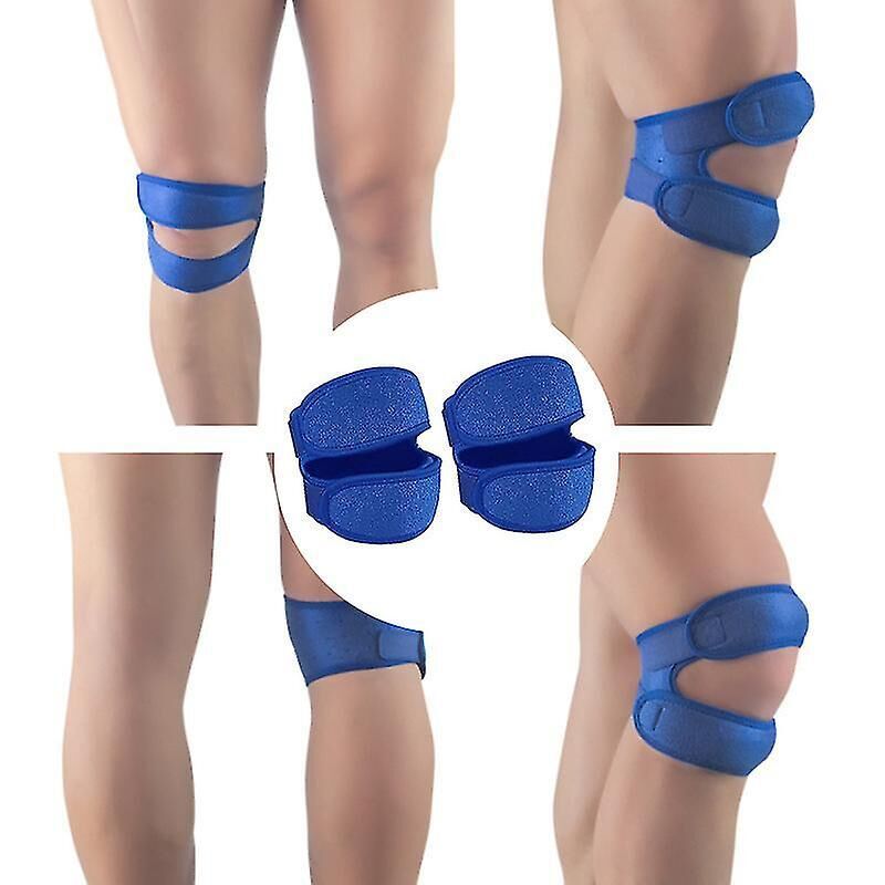 Verstellbare Kniebandagen (2er-pack) Für Damen Und Herren – Stützbänder Für Basketball, Arthritis Und Laufen – Blau