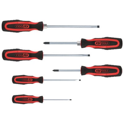 KS Tools ERGOTORQUEplus Schraubendreher-Satz, 6-teilig Schlitz, PZ