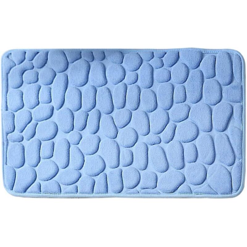 Blaue Badematte Aus Memory-schaum, 40 X 60 Cm, Saugfähig Und Rutschfest.