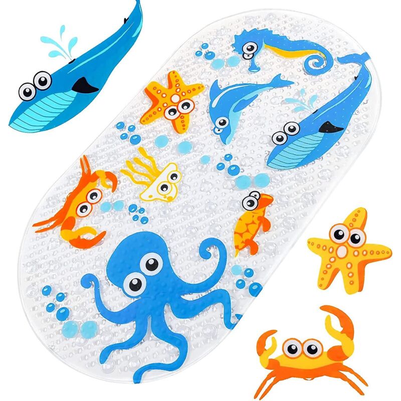 Rutschfeste Badematte Mit Cartoon-motiv – 70 X 38 Cm Mit Saugnäpfen
