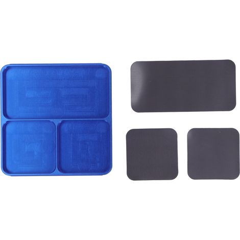Blaue, Rutschfeste Magnetablage 13,8 X 11 X 2 Cm Aus Aluminiumlegierung, Ideal Zur Aufbewahrung Von Schrauben Und Heimwerkerwerkzeugen.