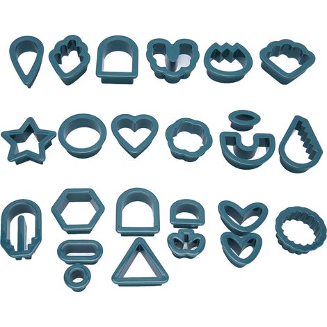24-teiliges Ausstechformen-set Aus Polymerclay Für Diy-ohrringe, Verstärkte Ränder, Lebensmittelecht Zum Backen Und Für Kerzen, Blaue Farbe
