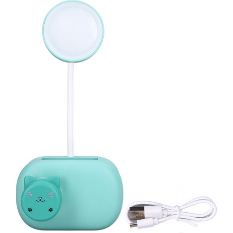 Flexible Schreibtischlampe Mit Klapparm, Tragbar Und Niedliches Design Für Schlafzimmer Und Büro – E39-glühbirne, Blaue Katze
