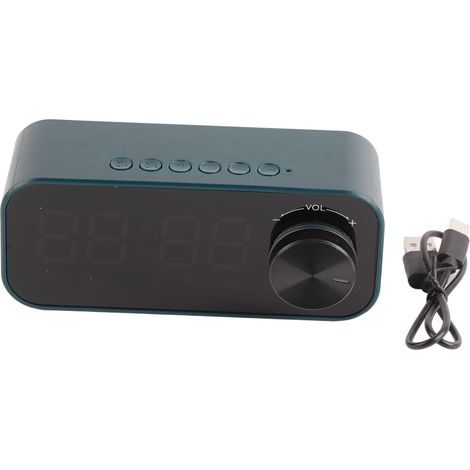 Mini-bluetooth-lautsprecher Mit Led-anzeige, Doppelalarm Und Kraftvollem Bass – Tragbar Und Kabellos, Blau