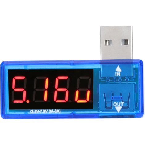 Stück Usb-strom- Und Spannungsmesser, Voltmeter Und Amperemeter, Tragbar Für Handy-ladegeräte, Blau