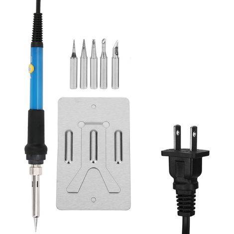 Elektrisches Lötset (60 W) Mit Temperaturregulierbarem Lötkolben, Löt- Und Holzgravurwerkzeug, 7-teilig, 110-v-netzstecker