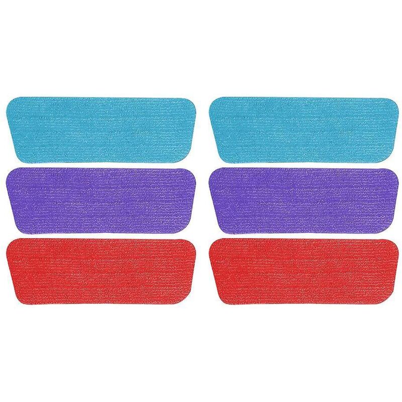 6er-packung Saugfähige Ersatz-wischmoppköpfe – Lila, Rot, Blau