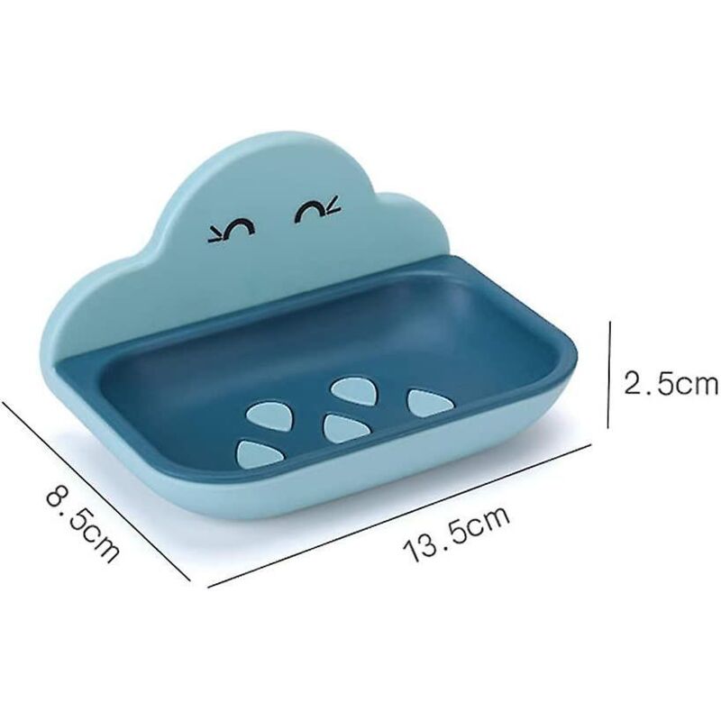 Blue Cloud Doppelwandige Seifenschale Zur Wandmontage, 4er-set