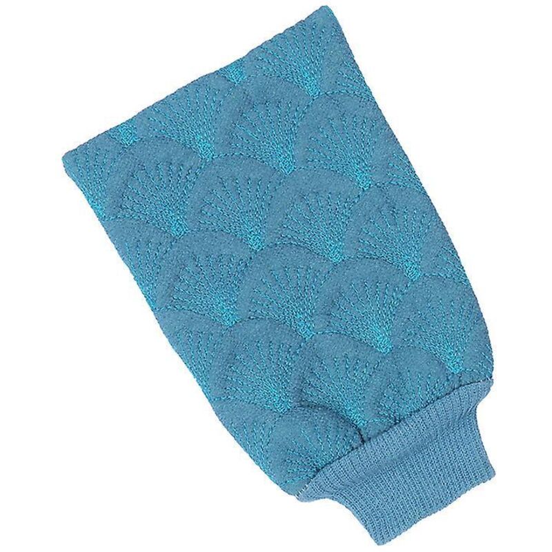 Blaue Peelinghandschuhe Aus Dicken Pflanzenfasern Zur Sanften Entfernung Abgestorbener Hautzellen.