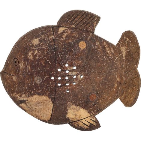 Seifenschale In Kokosnussschalenform, Seifenhalter, Shampoo-halter, Seifenbehälter (fischform) – 13 X 12 Cm