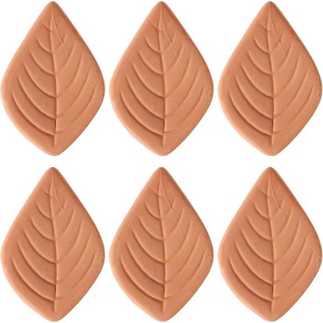 Set Mit 6 Wiederverwendbaren, Blattförmigen Zuckerdosen Aus Terrakotta, Die Zucker Weicher Machen. – 5,00 X 3,50 X 0,70 Cm – Kaffee