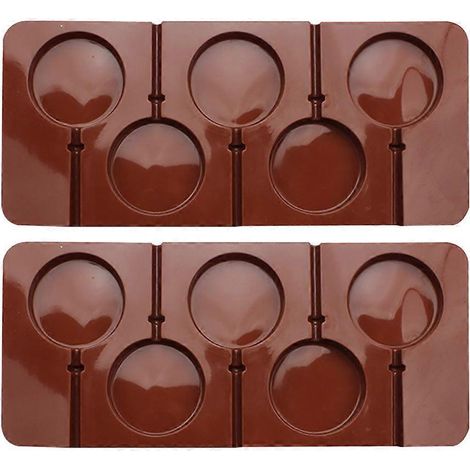 Runde Silikon-lollipop-formen Für Schokolade, Diy – 24 X 9,5 Cm – Braun
