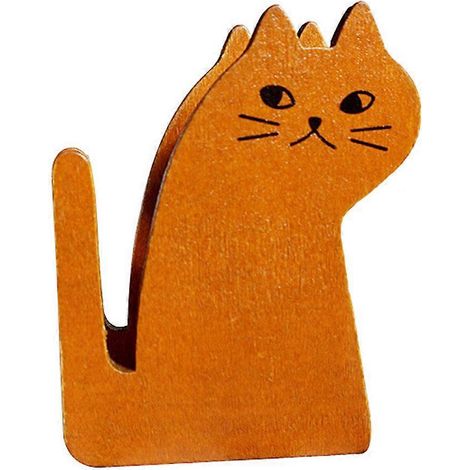 Katzenförmiger Klebebandabroller, Niedlicher Klebebandschneider, Klebebandabroller Aus Holz Im Retro-stil – 8,7 X 6 Cm – Braun