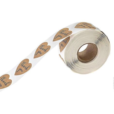 Rolle Mit Herzförmigen Aufklebern, Diy-aufklebern, Geschenkverpackungsetiketten, Kraftpapieraufklebern Für Den Valentinstag – 6,7 X 6,7 Cm