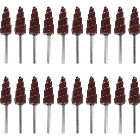 Packung Mit 20 Konischen Lamellenschleifscheiben Mit Griff Zum Entgraten Und Schleifen – 5,5 X 1,2 Cm – Braun